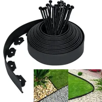 YRHome Flexible Rasenkante Kunststoff 30m mit 90 Erdanker Beeteinfassung Beetumrandung Rasenkanten Blumenbeet Umrandung Mähkante Pflastersteine Palisade Schwarz