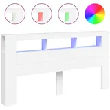 vidaXL LED-Kopfteil Weiß 200x18,5x103,5 cm Holzwerkstoff