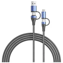 Vention Kabel mit 3 Anschlüssen (2x usb-c, micro-USB, usb-a) in Schwarz