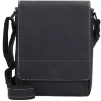 Jack Kinsky Baltimore 3 Umhängetasche Leder 19 cm schwarz