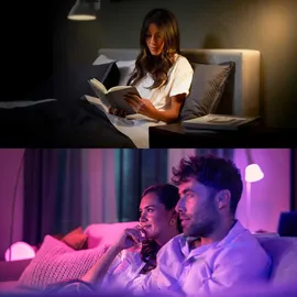 Philips Hue Essential Starter Kit Hue Bridge + 2 x Essential E27 smarte Lampe + Dimmer Switch