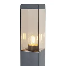 QAZQA Außenleuchte silber 80 cm IP44 mit Steckdose und Bewegungssensor