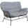 MCW 2er-Sofa MCW-P75, Gartensofa Gartenbank Couch 2-Sitzer, Stoff 220g/m2 Poly-Rattan Metall dunkelgrau, Polster hellgrau