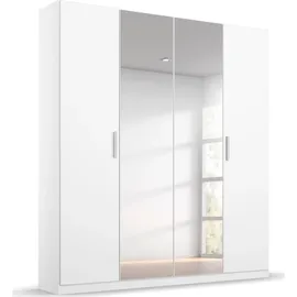 Rauch Drehtürenschrank RAUCH "Kleiderschrank Schrank Garderobe Ankleide KOLUNA mit Dekor-Front", weiß (alpinweiß), B:181cm H:210cm T:54cm, Holzwerkstoff, Schränke, Drehtürenschrank, mit Spiegel, inkl. 2 Innenschubladen sowie extra Böden