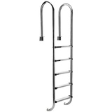 MuCoLa Poolleiter SilberSchwimmbad Leiter Einbauleiter Pooltreppe Schwimmbadleiter Hochbeckenleiter - 5 Stufen