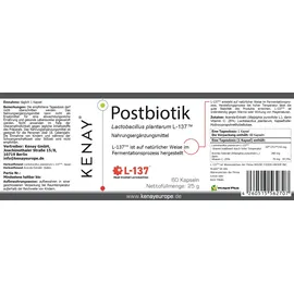 Kenay Postbiotik Lactobacillus plantarum L-137 Kapseln 60 St.