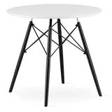 leobert TODI Runder Tisch 80 cm + Schwarze Beine