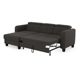 sit&more Ecksofa SIT & MORE "Belluci L-Form", grau (dunkelgrau), B:247cm H:85cm T:170cm, Sofas, Ecksofa, inklusive Federkern, wahlweise mit Bettfunktion und Bettkasten