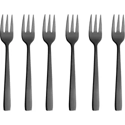 Besteck-Set AIDA RAW "RAW", schwarz, 6 tlg., Edelstahl, Essbesteck-Sets, Kuchengabeln, PVD-beschichtet
