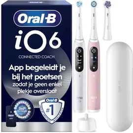Oral-B iO Series 6 white + 2. Handstück pink sand  + Aufsteckbürste 3 St.