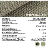 xonox Eckcouch Strukturstoff L-Form 3-Sitzer Beige