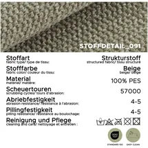 xonox Eckcouch Strukturstoff L-Form 3-Sitzer Beige