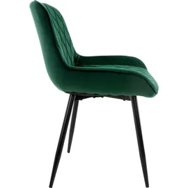 ML-Design Esszimmerstuhl Dunkelgrün Samt 2er Set