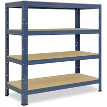 shelfplaza Home 100x100x60 cm Schwerlastregal in blau mit 4 Böden und 175 kg Traglast pro Boden