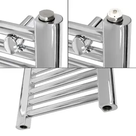 luxebath Badheizkörper 400 x 1200 mm 900 W chrom gebogen Seitenanschluss