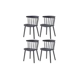 Möbel Kraft Esszimmerstuhl Kunststoff schwarz 4er Set