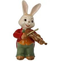GOEBEL Hasenfigur Kleiner Violinist Bunt Steingut 8 cm