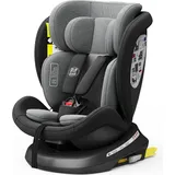 TWT I-SIZE Plus DELUXE Black Kindersitz mit 360 Grad drehbarem Isofix-System-BUF BOOF 0, 36 kg - Schwarz