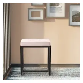 CLP Sitzhocker Barci mit schwarzem Gestell hellgrau/Samt