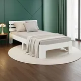 Homestyle4u Holzbett 90 x 200 cm Weiß