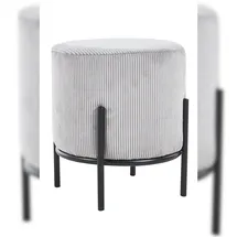 SalesFever Polsterhocker rund Ø35 cm Stoff 35 x 38 x 35 cm Grau/Schwarz