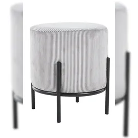 SalesFever Polsterhocker rund Ø35 cm Stoff 35 x 38 x 35 cm Grau/Schwarz