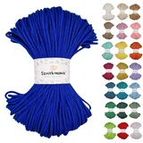Sznurkomania, Geflochtene Baumwollkordel 3mm 100m, 46 Farben, Häkelkordel, Makramee Kordel, Makramee Garn, Premium Garn, Makramee Seil, (Kornblume)
