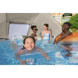 BESTWAY Steel Pro Max Frame Pool Set 396 x 107 cm beige inkl. Filterpumpe + Überdachung