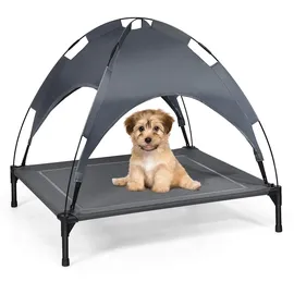 Costway Hundebett mit Baldachin 90 x 81 cm grau