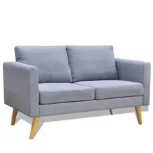 vidaXL Sofa Set 2-Sitzer 3-Sitzer Stoff Hellgrau