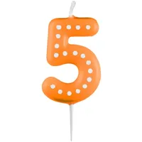 Amscan Zahlenkerze 6,5 cm orange