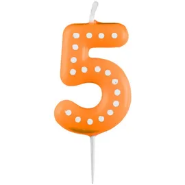 Amscan Zahlenkerze 6,5 cm orange