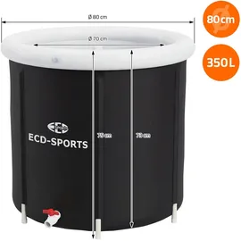 ECD Germany Eisbad Ø80 cm, 350L Schwarz-Weiß aus Oxford-Gewebe