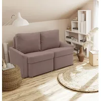 DOMO. collection Sofa Relax, 2-Sitzer Dauerschläfer, Boxspring Couch mit Schlaffunktion, Schlafsessel, Gästebett, Schlafsofa 168 x 96 x 86 cm (BxTxH), Taupe