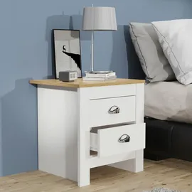 VCM Nachtschrank Balusa 45 x 40 x 48 cm Weiß/Eiche