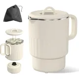 WIYETY 1L Faltbarer Wasserkocher: Doppelwand Design Edelstahl Elektrischer Wasserkocher, Tragbarer Camping Wasserkocher, Outdoor Reise Camping Wasserkessel für Geschäftsreise, Reisen