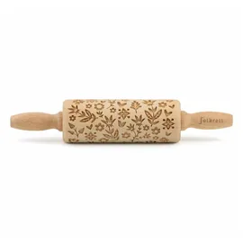 Folkroll Teigroller Flower beige|braun