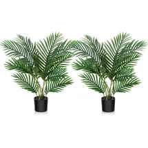 luxuskollektion Kunstpalme Areca 60cm Topf Künstliche Pflanze 2er Set