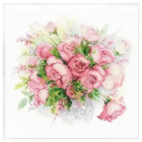 Riolis Stickbild-Set, Motiv Rosen in Wasserfarben, Kreuzstich, Zählmuster