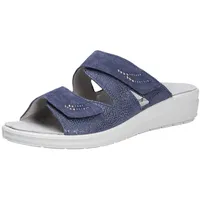 ROHDE Pantolette Leder Glitzer Druck Strass Wechselfußbett Rivella 5729, Größe:38 EU,