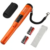 Vevor Metalldetektor Pinpointer IP68 Komplett Wasserdichter Metallsuchgerät 11cm Erkennungstiefe Propointer Schatzsuche mit 3 Modi LCD/Ton/Vibration/Ton + Vibration 9V Batterie & Samtbeutel Inklusive