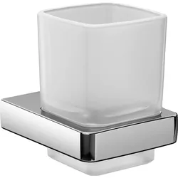 Becher trend (Ausführung: Glashalter emco trend chrom Kristallglas satiniert)