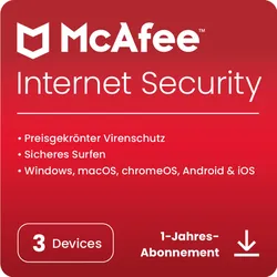 McAfee Internet Security [3 Geräte - 1 Jahr]