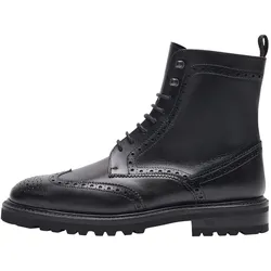 Schnürstiefelette HENRY STEVENS "Bonnie FBDB5", Damen, Gr. 39,5, schwarz, Leder, klassisch, Schuhe