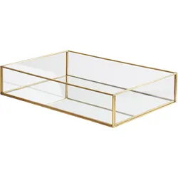 Dekotablett GRENOBLE Spiegeleffekt Glas Gold