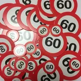 Folat 62460 - Tischkonfetti XL - Verkehrszeichen - Zahl 60-48 STK.