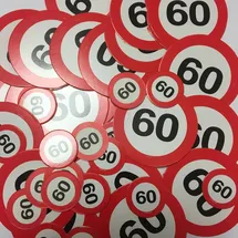 Folat 62460 - Tischkonfetti XL - Verkehrszeichen - Zahl 60-48 STK.