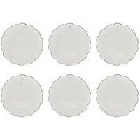 Bastion Collections 6er Set Kuchenteller Ruffle Heart mit schwarzem