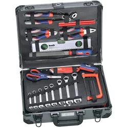 kwb Werkzeug-Koffer inkl. Werkzeug-Set, 99-teilig, gefüllt, robust und hochwertig, ideal für den Haushalt oder die Garage, im stabilen Alu-Koffer