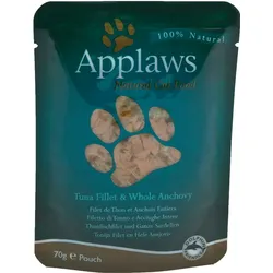 Applaws 70g Beutel Katzennassfutter 12 x 70 Gramm Thunfischfilet & ganze Sardellen